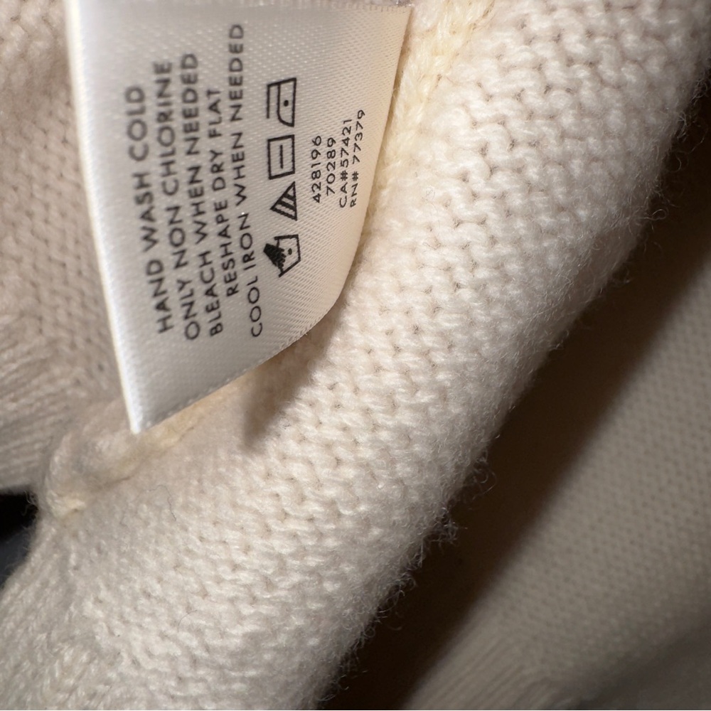 Ann Taylor Women's Wool‎ Cashmere Lace-Up Knit Sweater Medium Cream - Picture 4 of 10